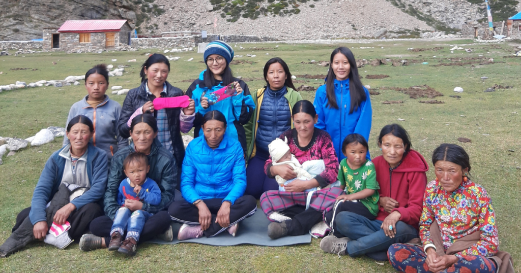 Thinley Wangmo Lama with women from her village